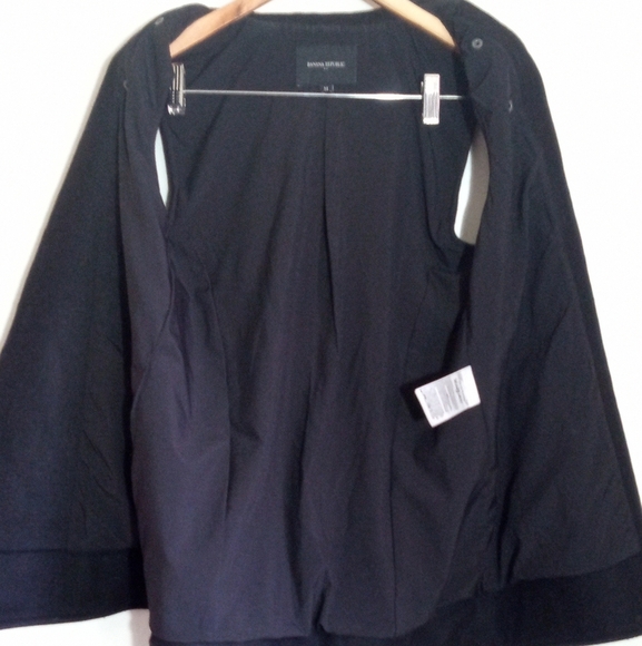 Banana Republic black wool longline moto vest women's size medium - Picture 4 of 7